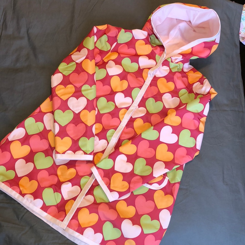 Gymboree 💗HEARTS💗 Raincoat Size L (10-12) EUC